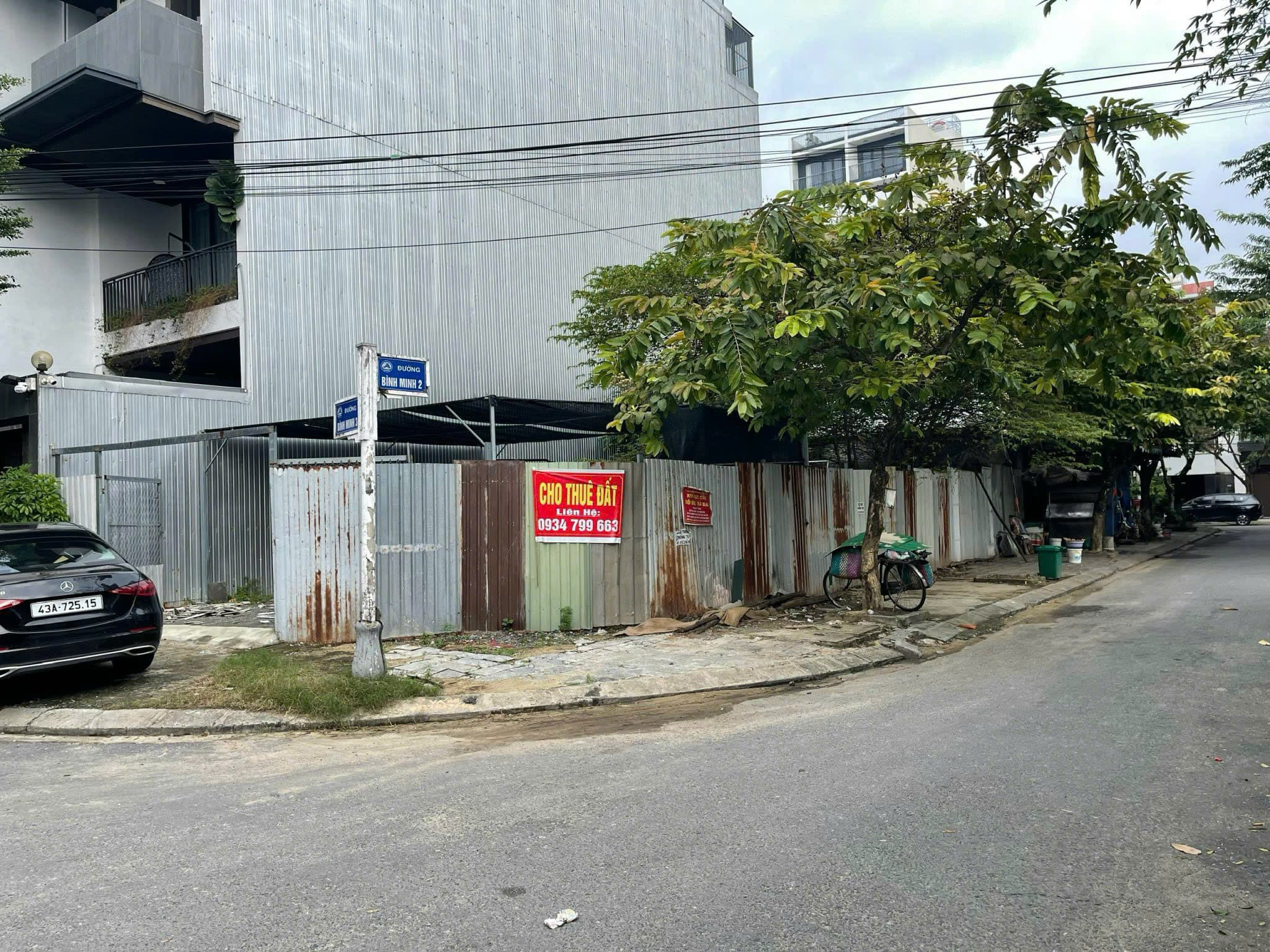 Cho thuê đất lô góc 2 mặt tiền Bình Minh 2 và Bình Minh 3, diện tích 152.8m2