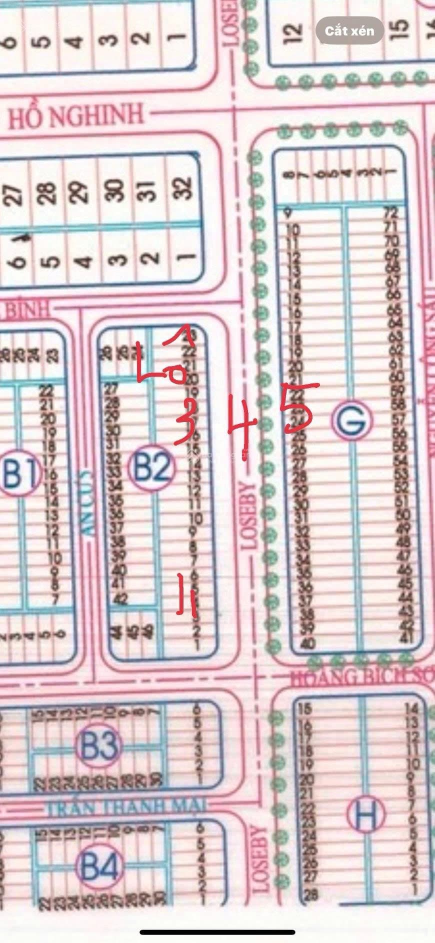 Mặt bằng ngang 15m đường Loseby, Sơn Trà